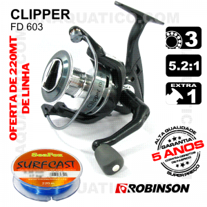CARRETO ROBINSON CLIPPER FD 603 BB 2+1 / Drag 5Kg / R 5.2:1