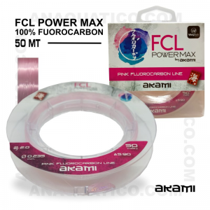 LINHA AKAMI FCL POWER MAX PINK 100% FLUOROCARBON  0,300mm / 9,60kg / 50Mt