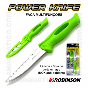 FACA MULTIFUNÇÕES ROBINSON EM AÇO INOX 9.5CM - COR VERDE
