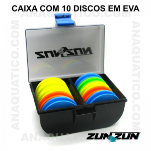 CAIXA ZUN ZUN CPB 10 COM 10 DISCOS EM EVA - 10 X 15 X 7 CM