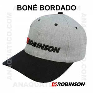 BONÉ ROBINSON BORDADO COR PRETO / CINZA