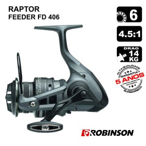 Carreto Robinson Raptor Feeder FD 406 com bobina em duralumínio e travão Quick Drag