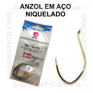 ANZOL DEGA  7372 AÇO NIQUELADO  Nº 6/0 C/ 3 PCS