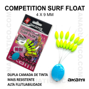 FLUTUADOR AKAMI COMPETITION SURF FLOAT Nº000 - 4X9.5MM COR AMARELO - 12 PCS