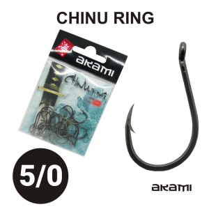 ANZOL AKAMI CHINU RING HIGH CARBON Nº 5/0 BLACK NICKEL C/ 10 PCS