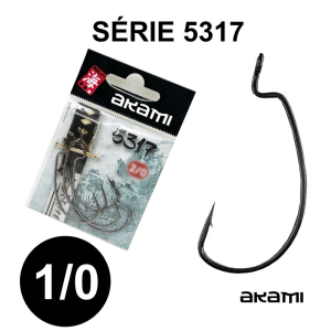 ANZOL AKAMI 5317 HIGH CARBON Nº 1/0 BLACK NICKEL C/ 5 PCS